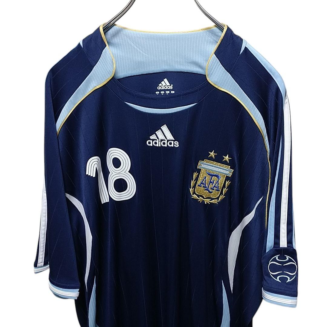 アディダス 2008アルゼンチン代表 メッシ ユニフォーム4XOサイズ ネイビー