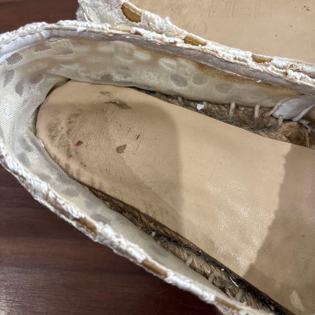 CHANNEL シャネル レース エスパドリーユ サンダル 36