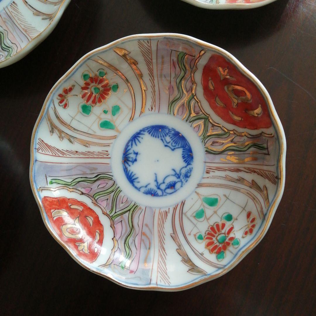 美濃焼　染付金彩錦小皿　19枚　12.4cm　大正期
