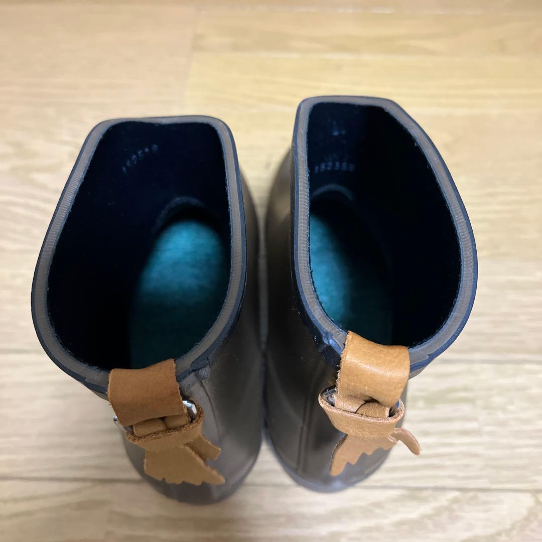 新品、未使用　AIGLE ブラウン ショートラバーブーツ