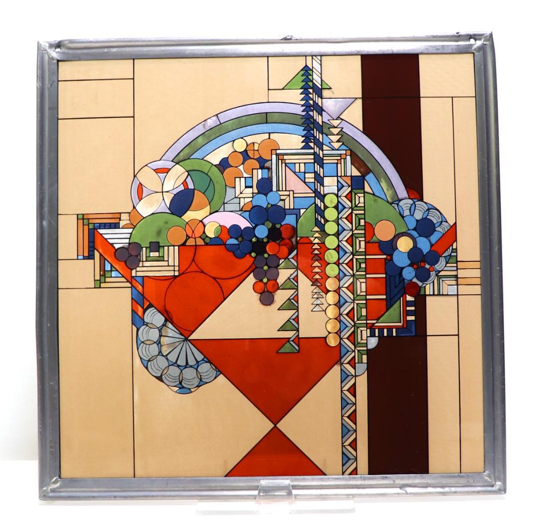 フランク・ロイド・ライト 大型 ヴィンテージステンドグラス 財団公式 リバティ誌