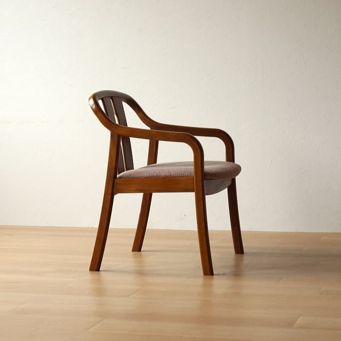 オールド カリモク アームチェア レトロ 肘付イス ③