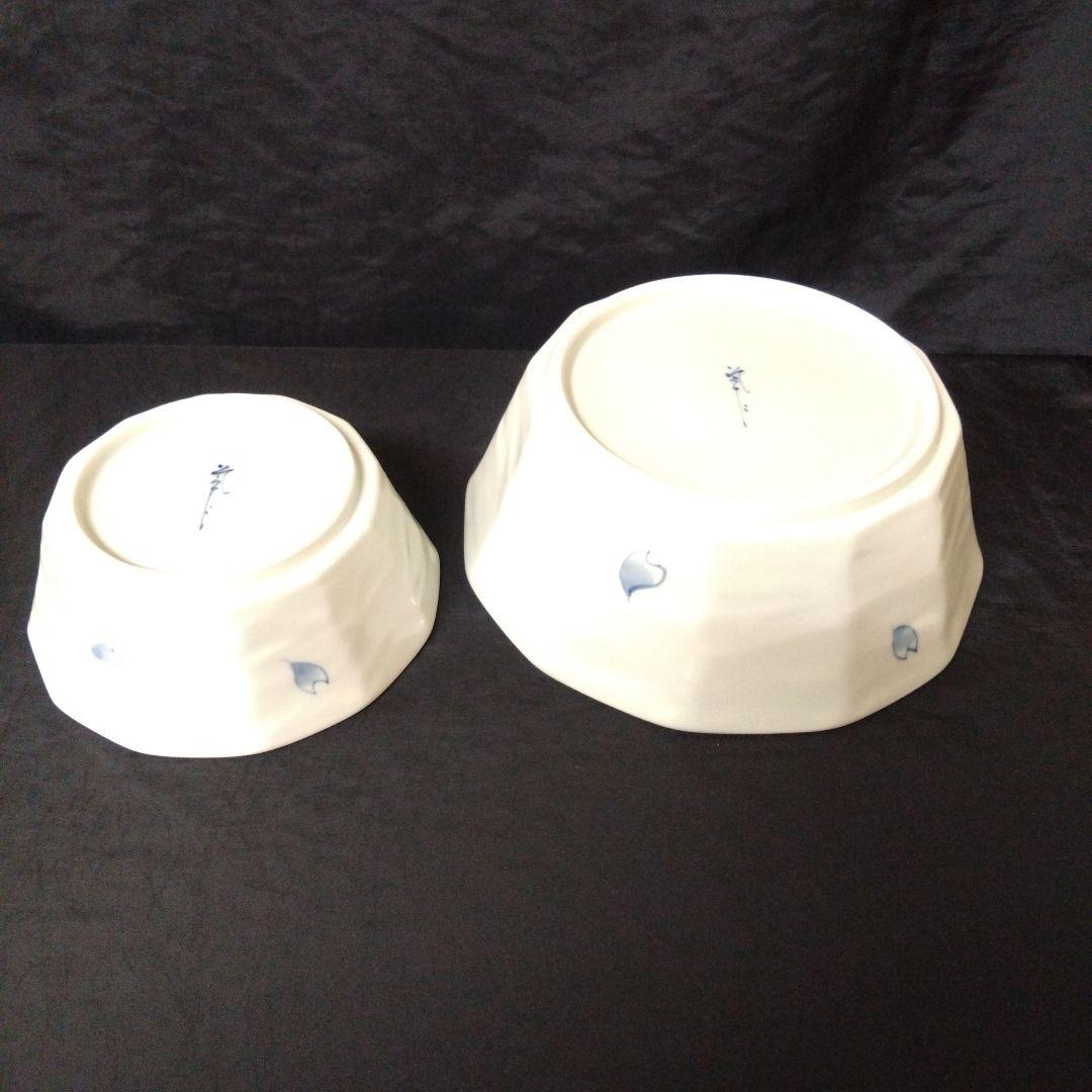 未使用 有田焼 そうた窯 染付 遊桜 鉢　お祝い