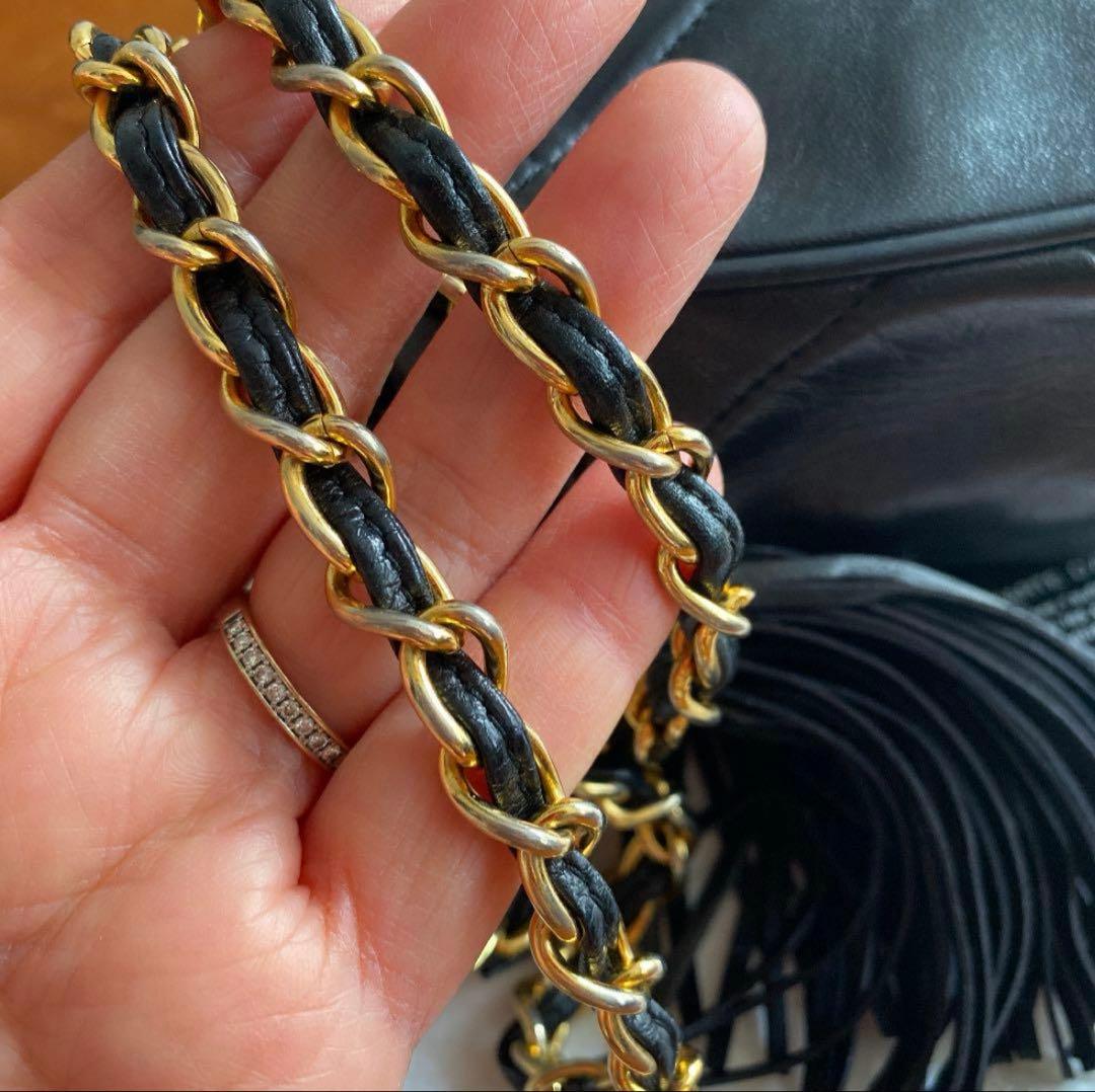 美品　シャネル チェーンショルダー ラムスキン