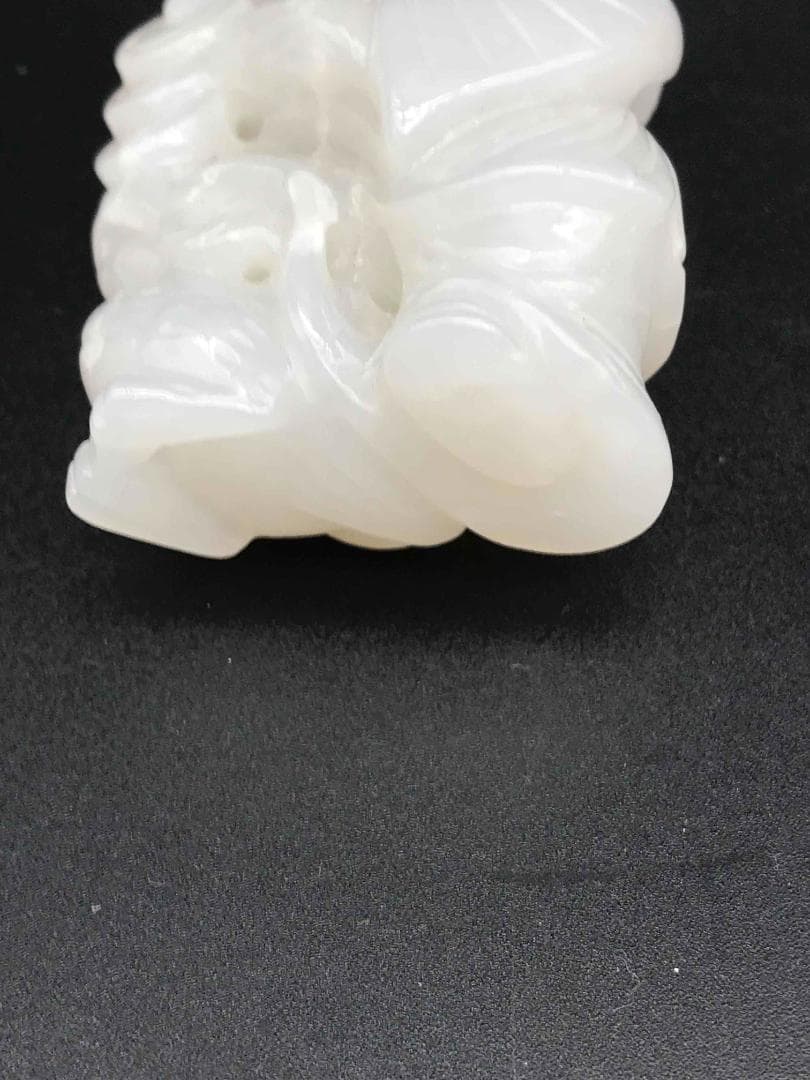 清乾隆時代　和田玉　童子佩　純和田玉彫り　古玉石　白玉　時代物　賞物(F-4)