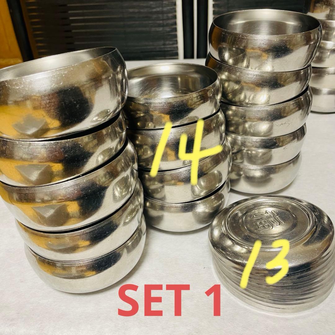 韓国ステンレスご飯茶碗＋蓋 2種セット 業務用