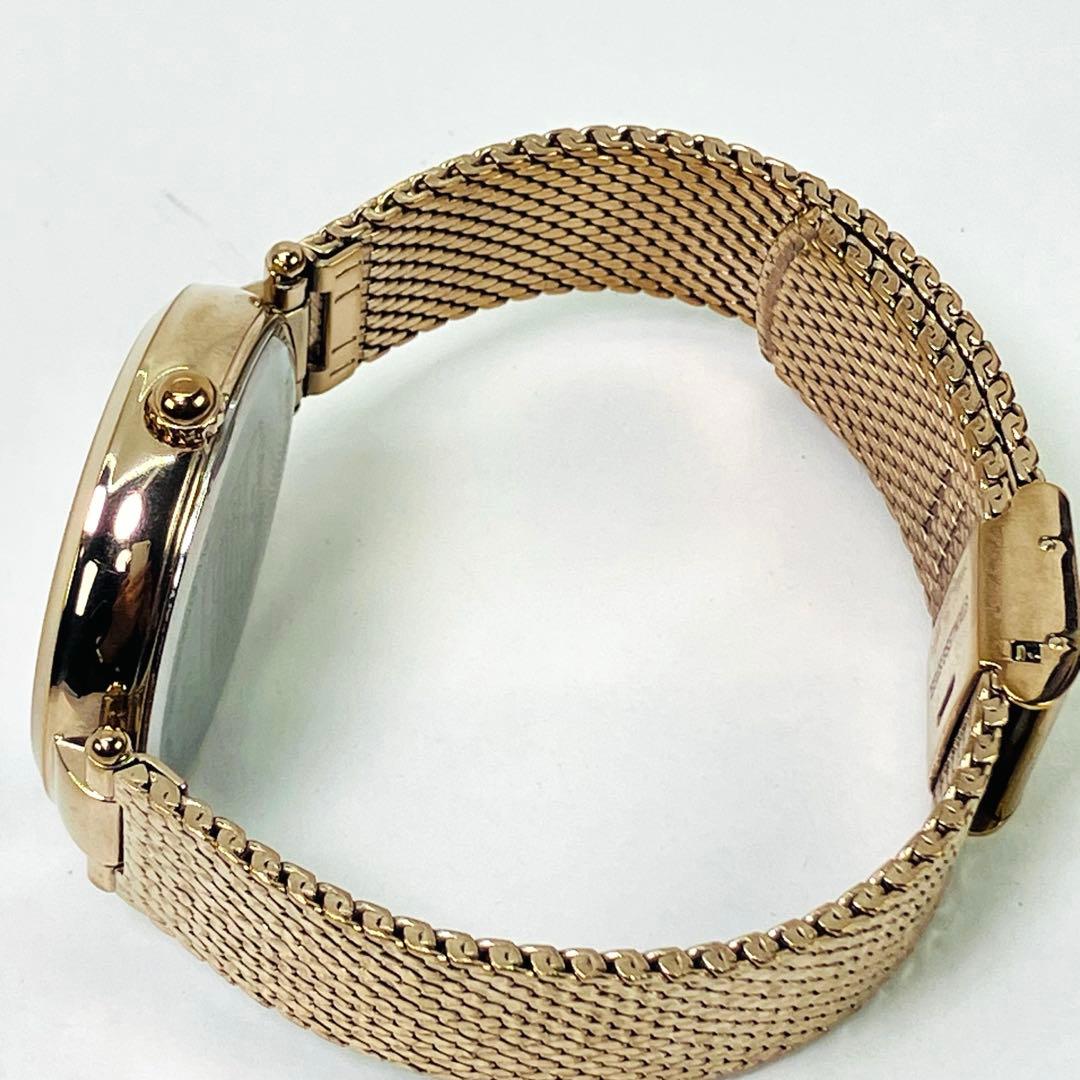 美品 コーチ ラインストーン付 花柄 レディース腕時計 ピンクゴールドカラー