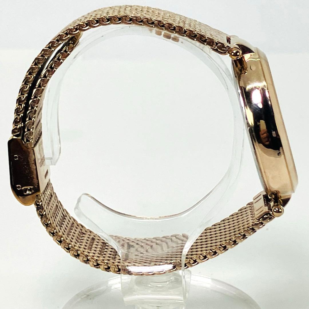 美品 コーチ ラインストーン付 花柄 レディース腕時計 ピンクゴールドカラー