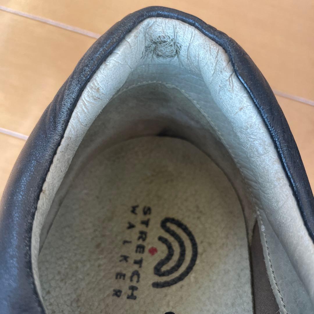 のさかストレッチウォーカー 41 黒 レザースエードシューズ インソールなし