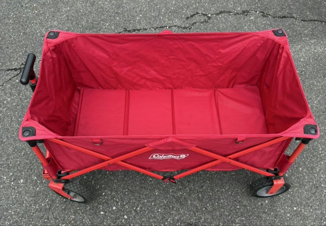Coleman 赤 キャリーカートテーブルセット