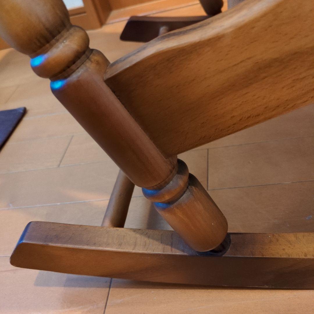 ビンテージ　東洋家具製　ロッキングチェア　オットマン付き　花柄　TOYO