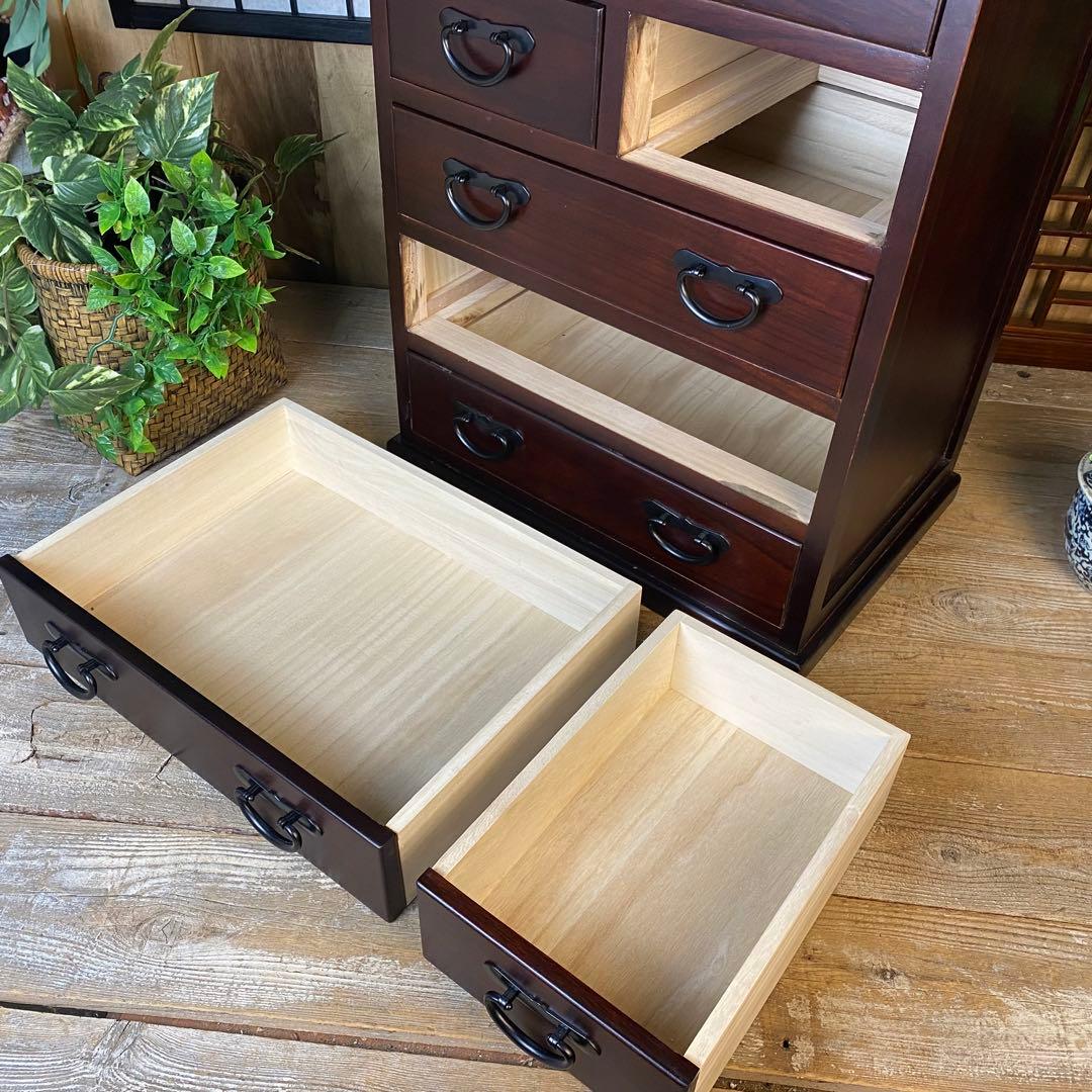 大幅値下げセール中！民芸家具桐材多引き出しチェストタンスD48㎝×65㎝完成品