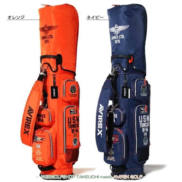 新品 AVIREX アヴィレックスゴルフ キャディバッグ オレンジ