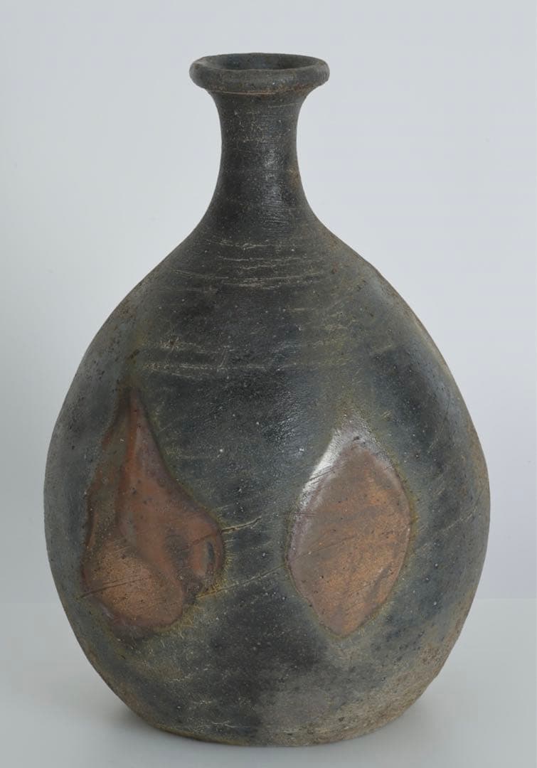 らっきょ 備前焼 徳利 らっきょ徳利 花入れ 酒器 陶芸 共箱付き