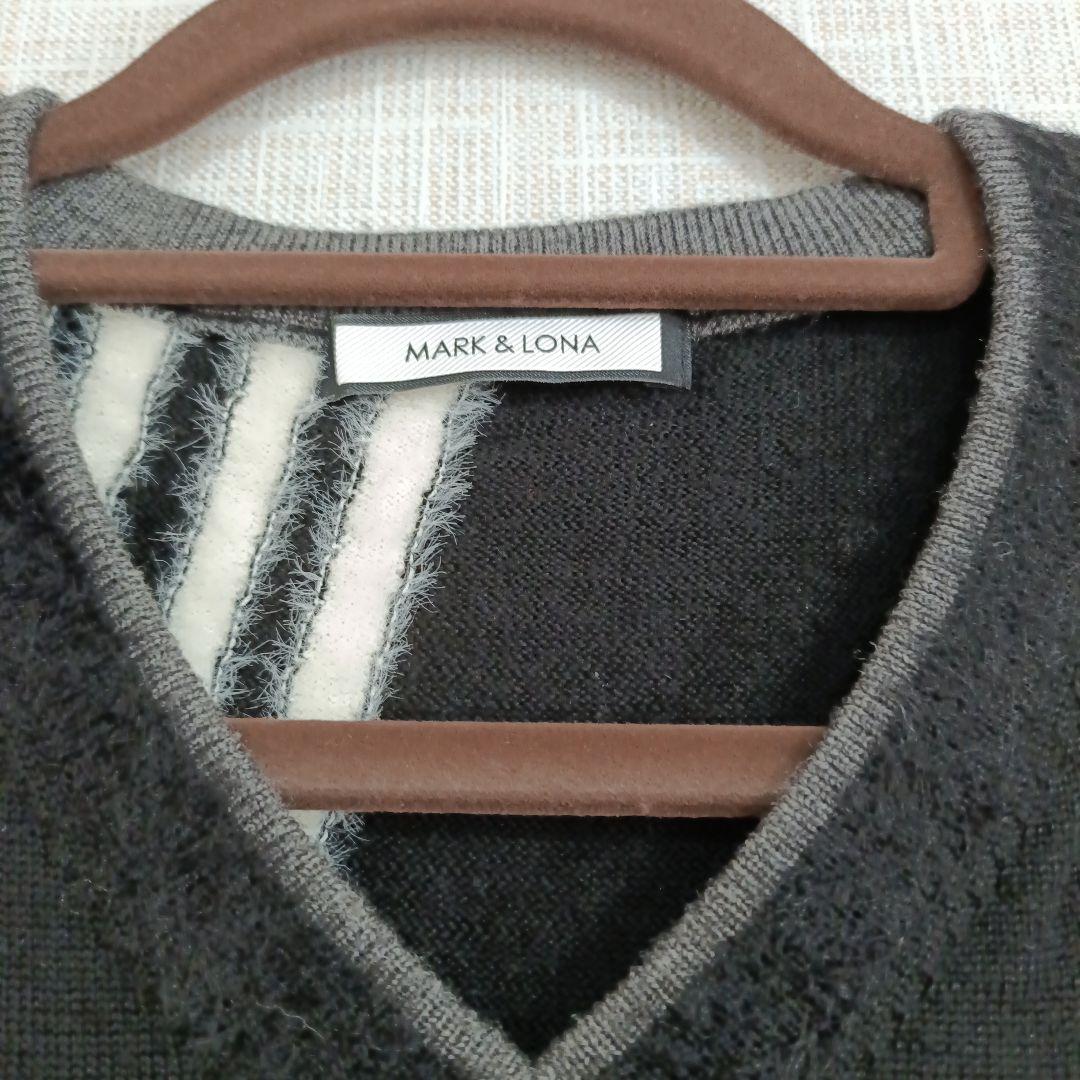 【美品】MARK & LONA スカルプリント セーター　48　Ｌサイズ　黒