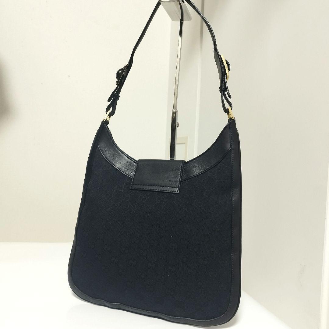 美品☆　グッチ　ジャッキー　ワンショルダーバッグ GGキャンバス　レザー