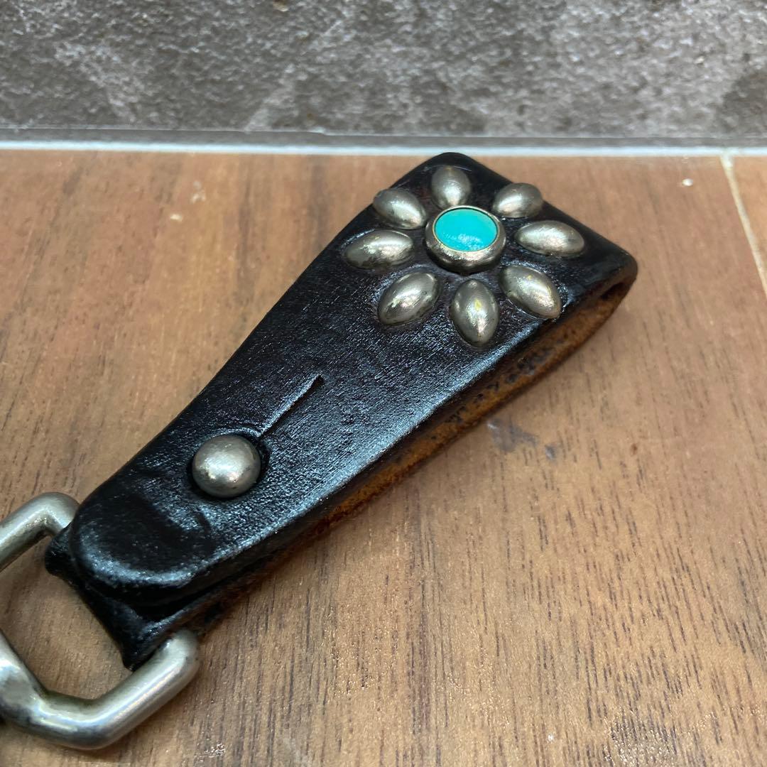 HTC レザーキーホルダー フラワーターコイズ スタンダードカリフォルニア