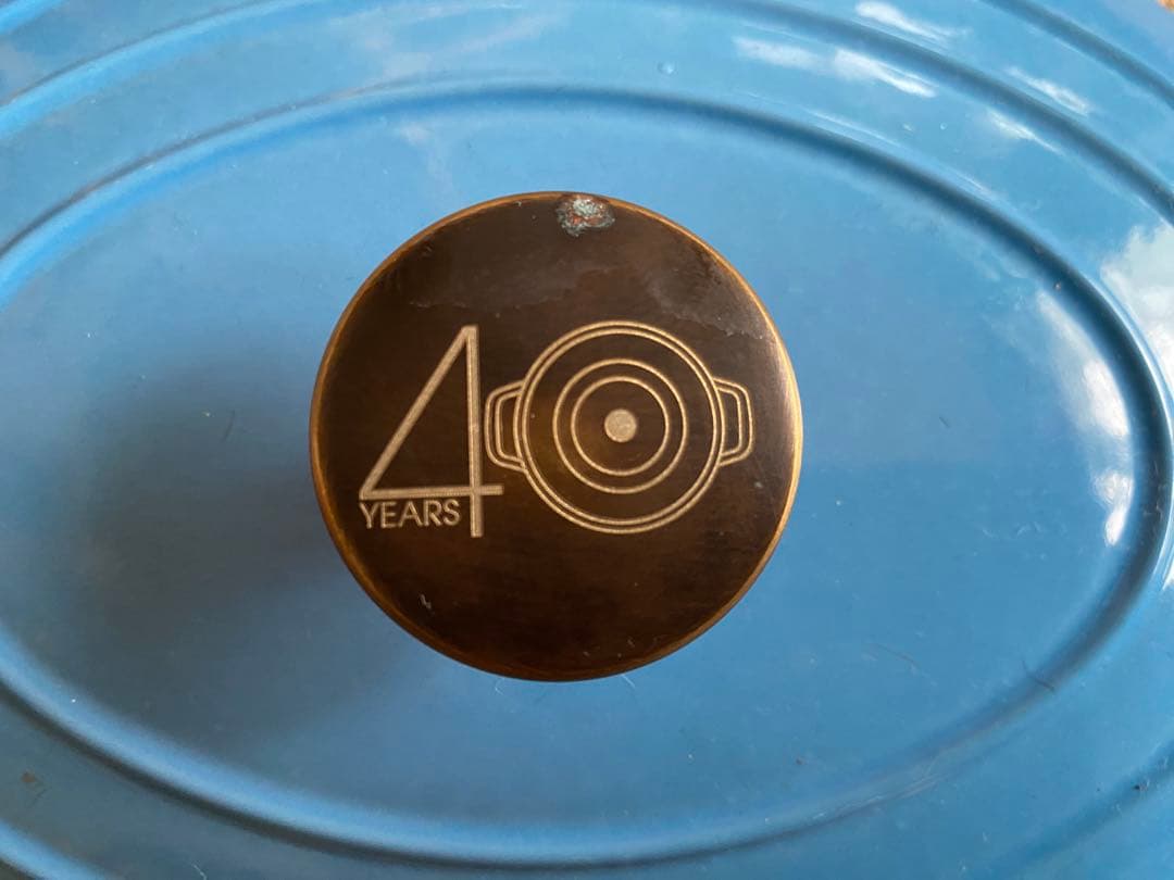 STAUB オーバルホットプレート　サックスブルー　40周年　限定ノブ