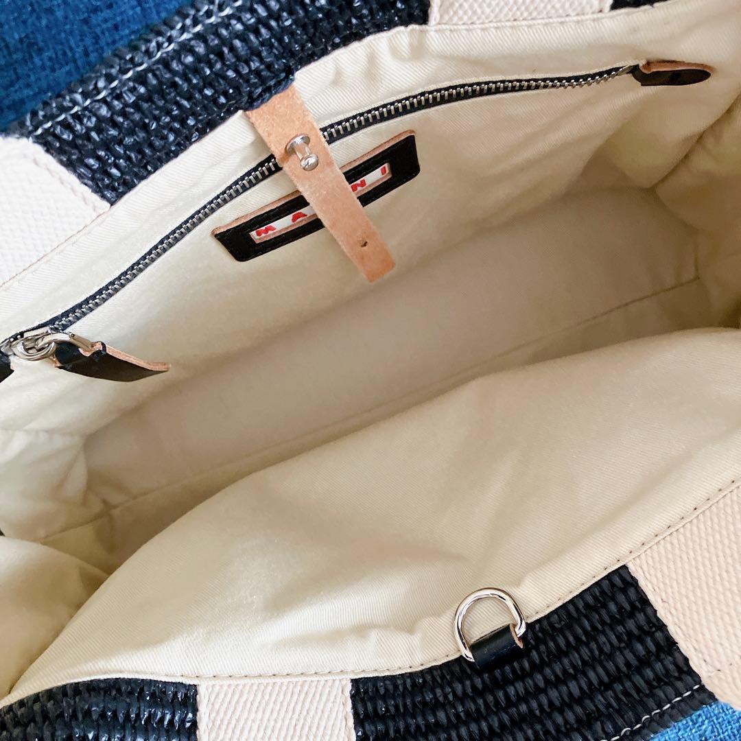MARNIロゴ入り2wayバスケットトートバッグ カゴバッグ