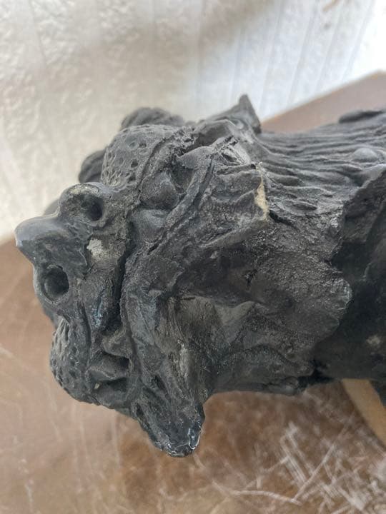 古い鬼瓦親子獅子33cm