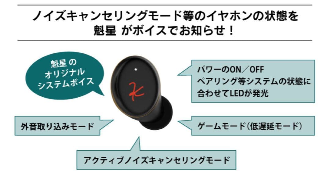 魁星 ワイヤレスイヤホン オンキョー にじさんじ