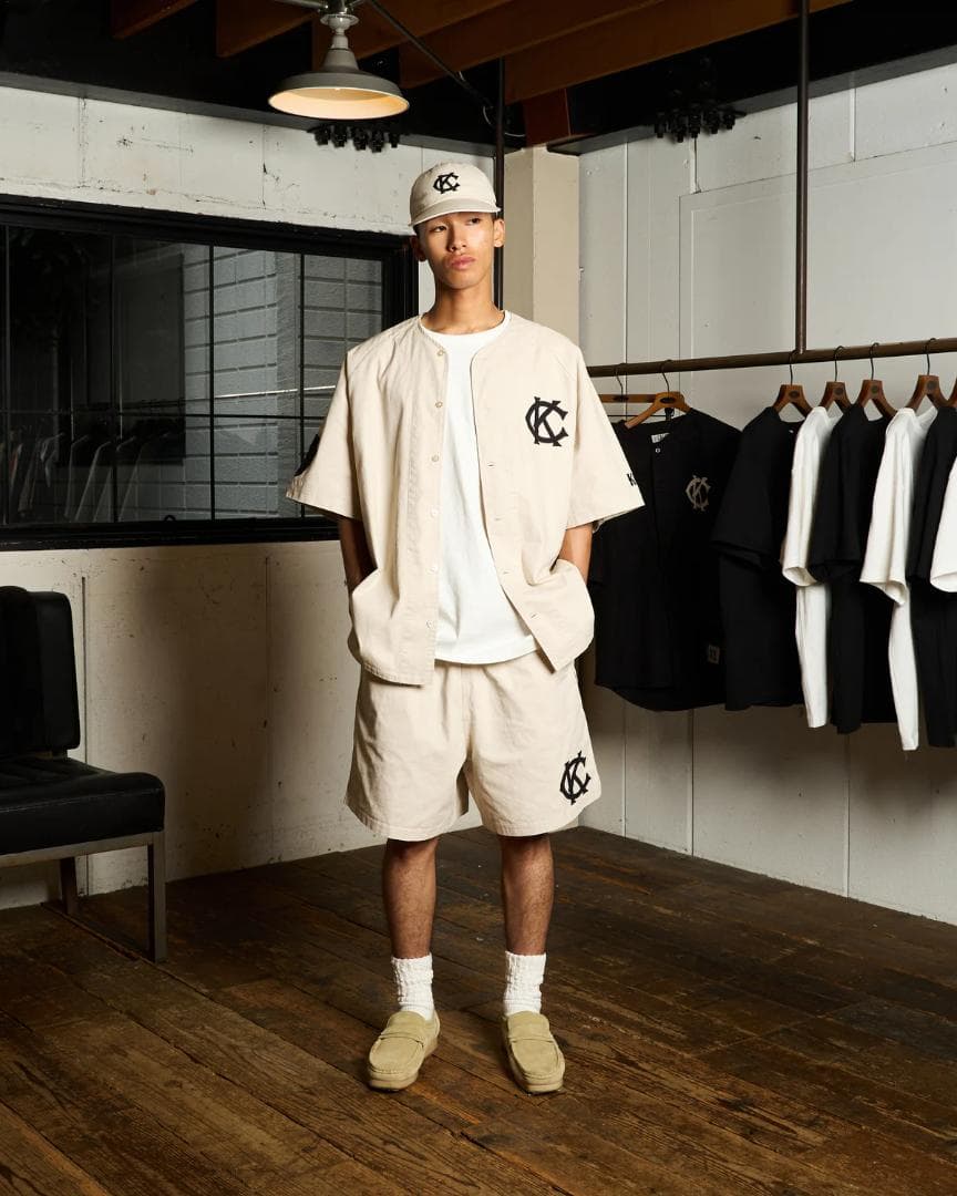 CALEE KEBOZ ケボズ  BASEBALL SHIRT L WHITE