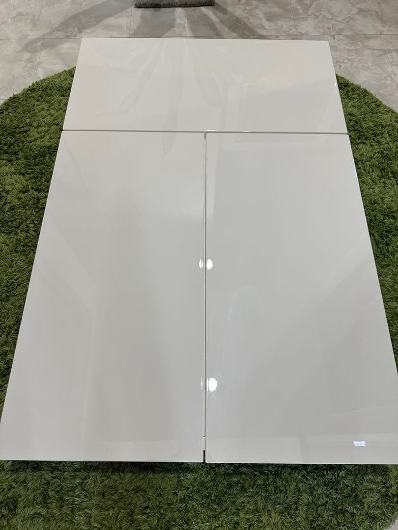 送料無料【美品】デュエ ピアノ塗装センターテーブル リビングテーブルホワイト鏡面