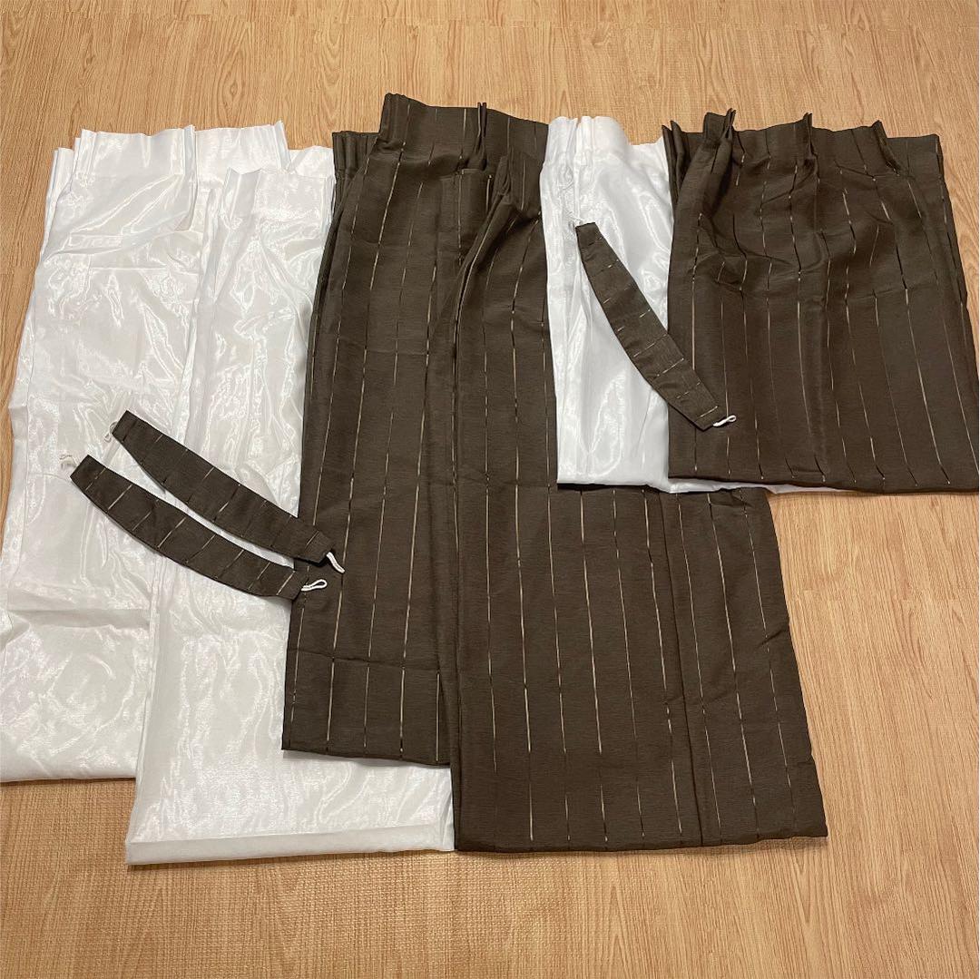 ★美品　カーテン&レースカーテン&小窓カーテンセット