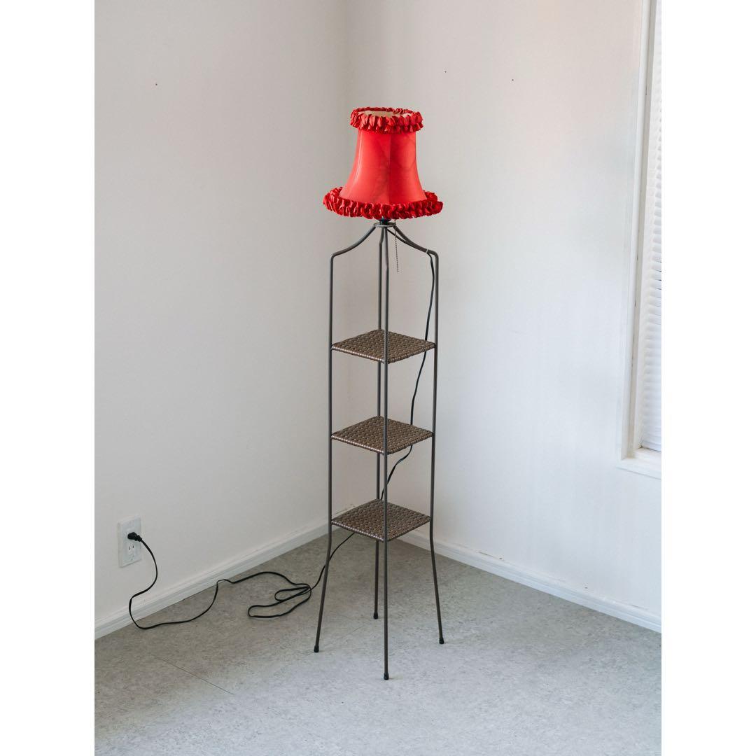 90's KISHIMA ヴィンテージ フロアライト 照明 シェルフ 棚 レトロ