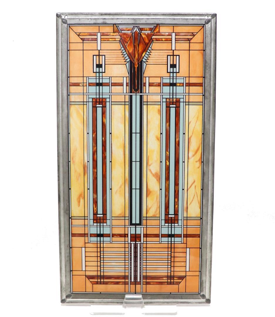 フランク・ロイド・ライト 縦長型 ヴィンテージ ステンドグラス ブラッドリー邸