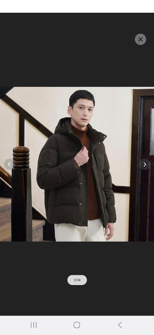 TAKEO KIKUCHI ウールライク　チェック　ダウン　ブルゾン