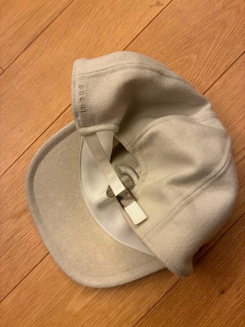 sacaiサカイウールキャップホワイト3