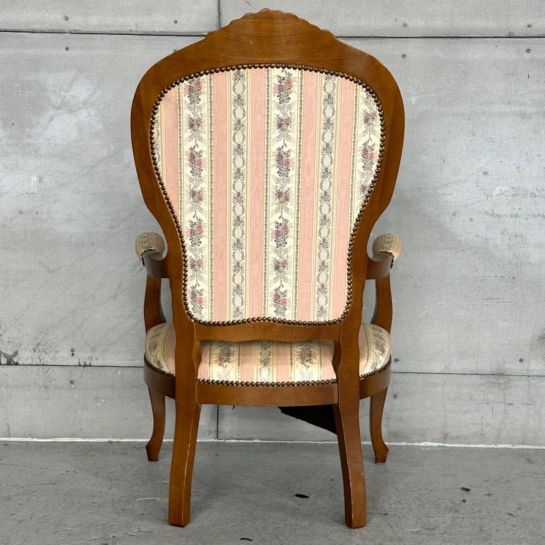 ★90s★ ロココ調 彫刻アームチェア イタリア クラシック 猫脚 彫刻