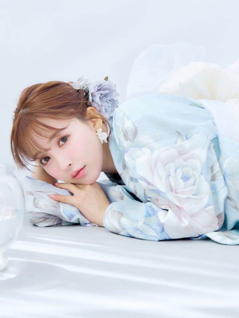 【超美品】sugar 三上悠亜着用 クラシカルローズブルー 浴衣 3点セット！