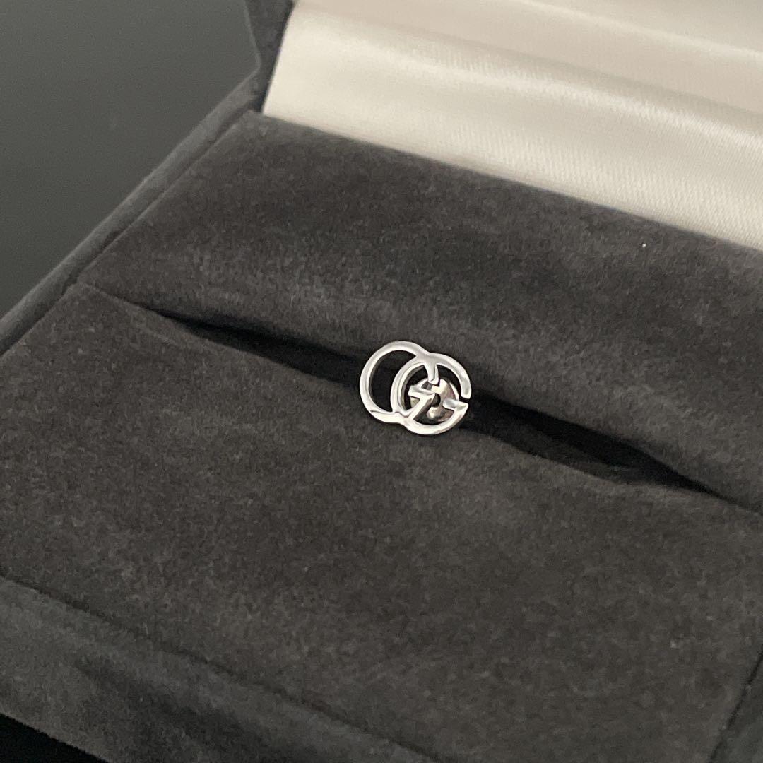 良品　GUCCI グッチGGロゴ シルバー ピアス 片耳用　男女兼用