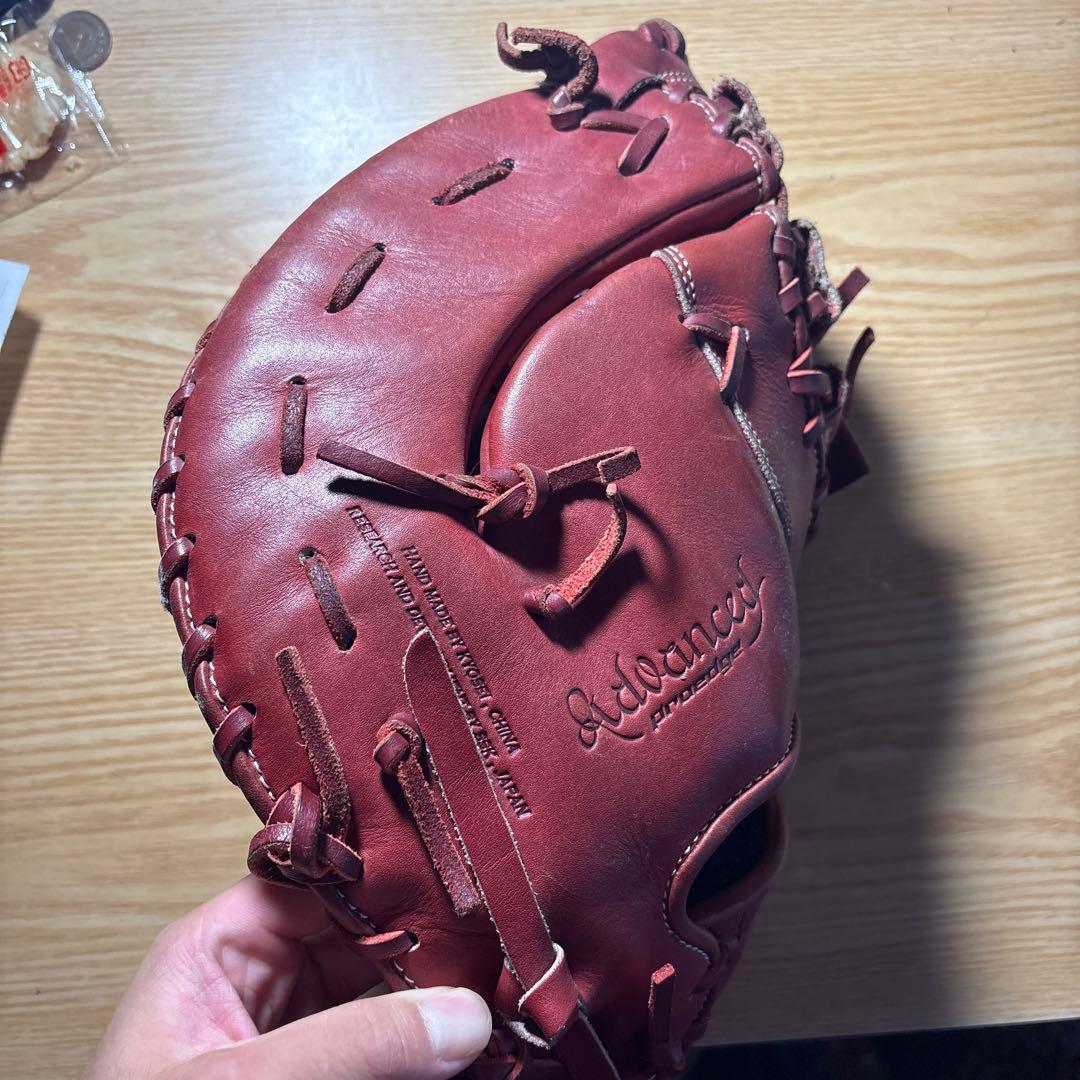 アシックス 硬式グローブ アドバンスド 赤