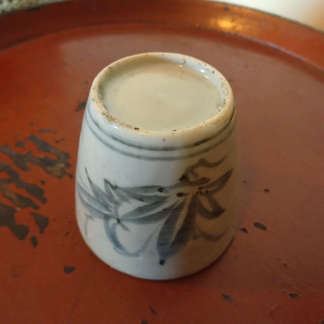 古伊万里　厚底高台　楓文そば猪口