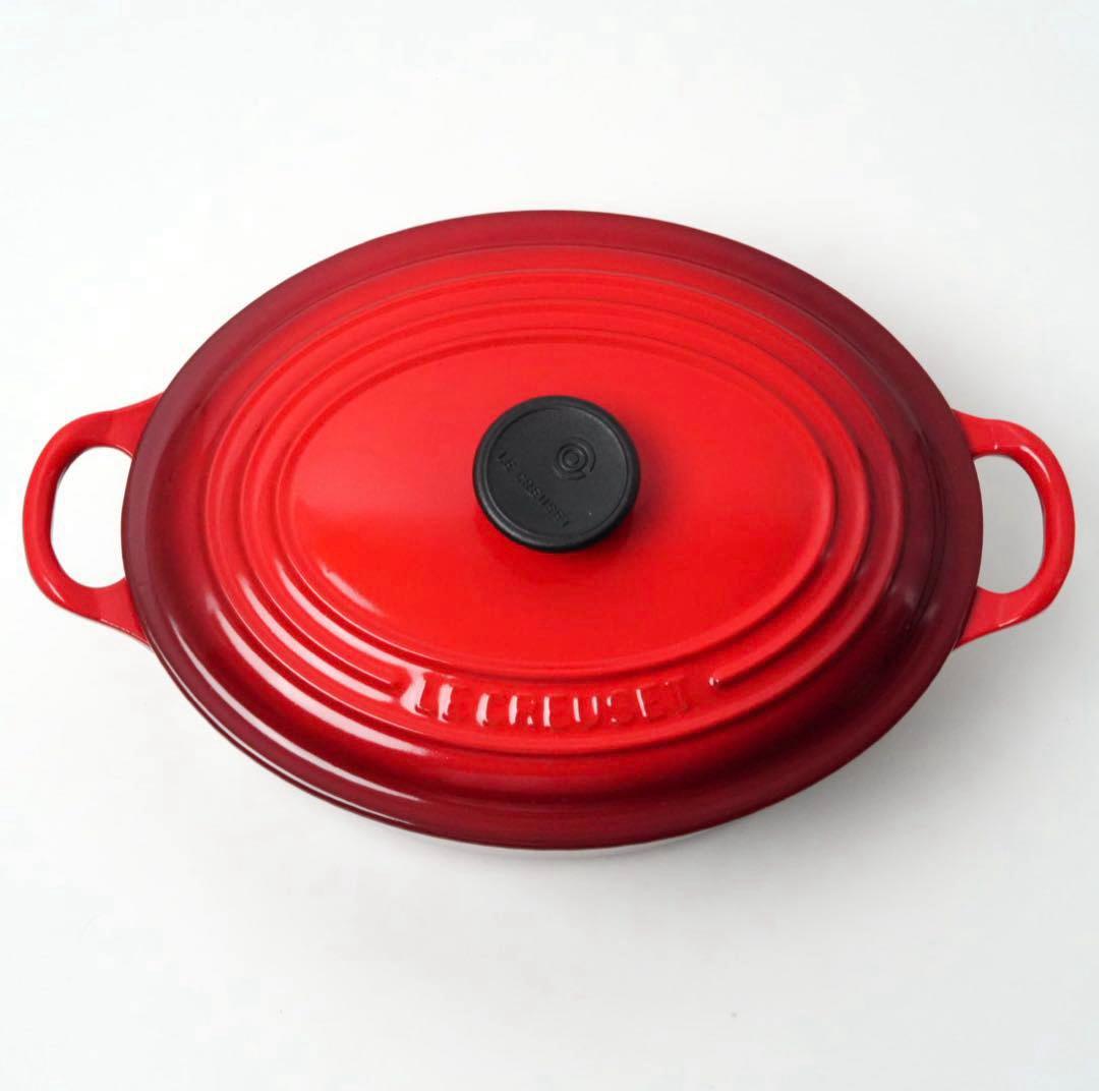 【美品】LE CREUSET　ココット オーバル チェリーレッド　23cm