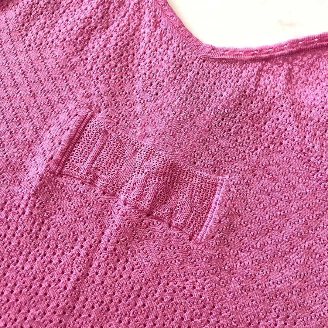 クリスチャンディオール ガリアーノ キャミソール ニット ロゴ ピンク 2004