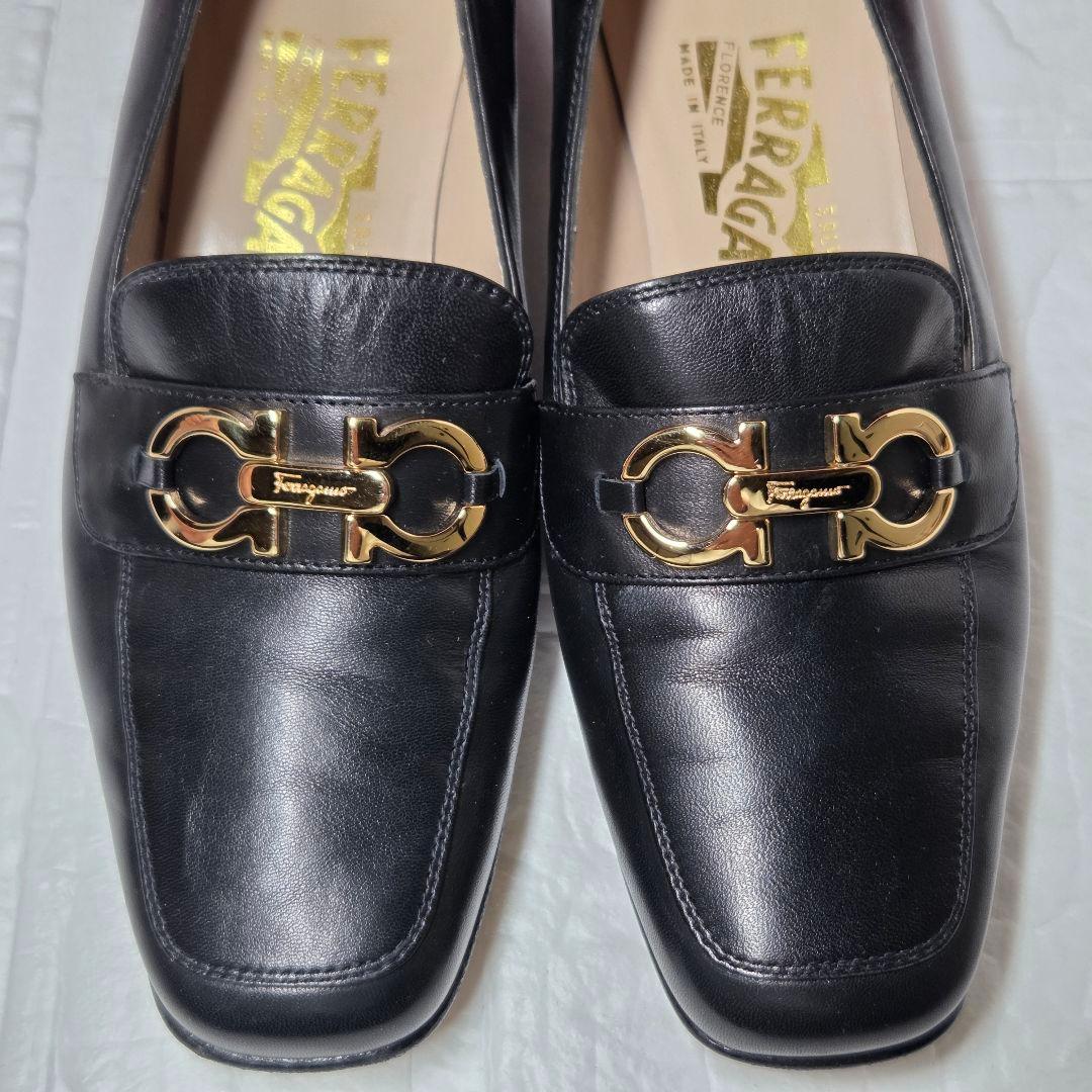 【極美品】Ferragamo ローファー ガンチーニ 24cm ブラック
