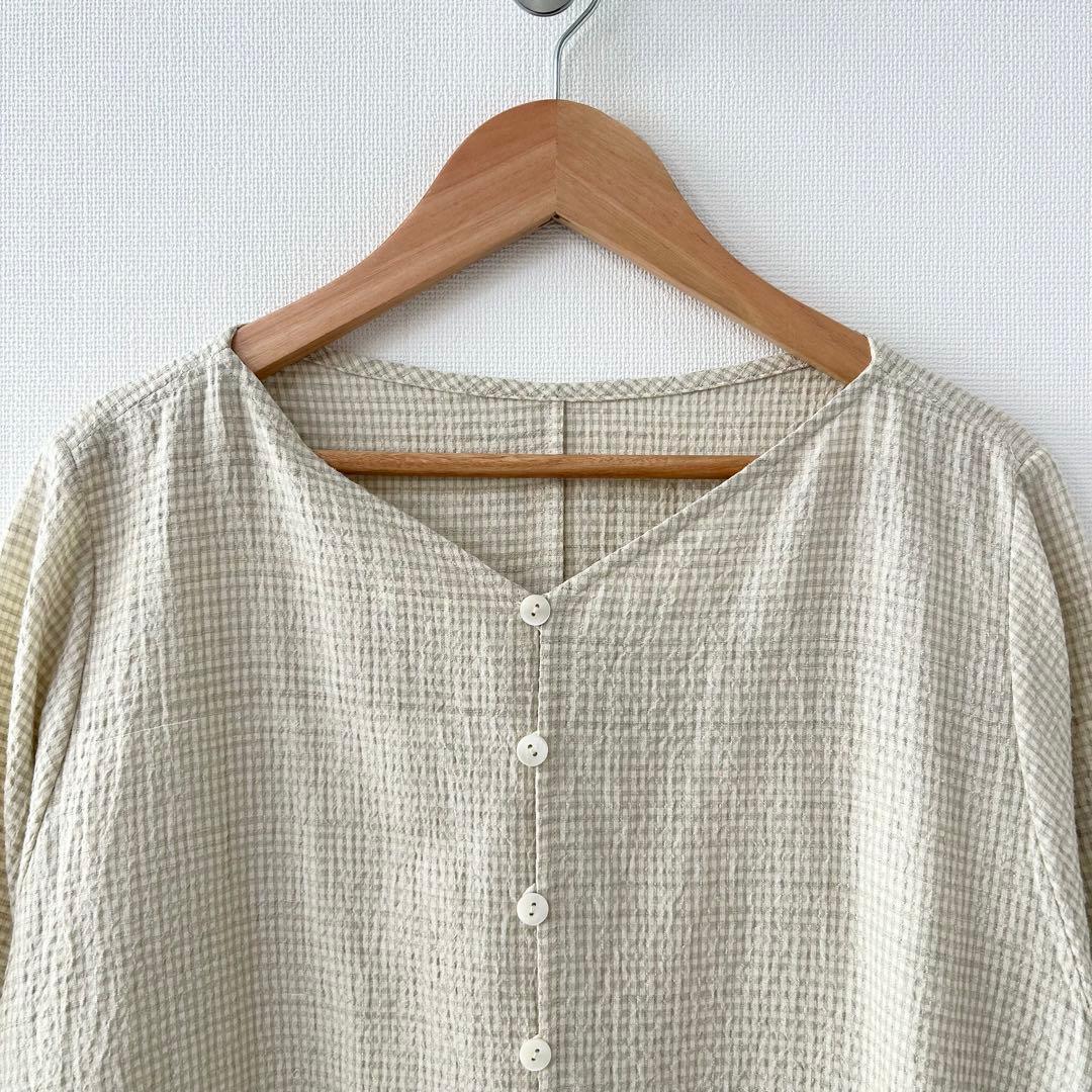 美品✨ヨーガンレール　ワンピース　ライトグリーン　シルク　コットン