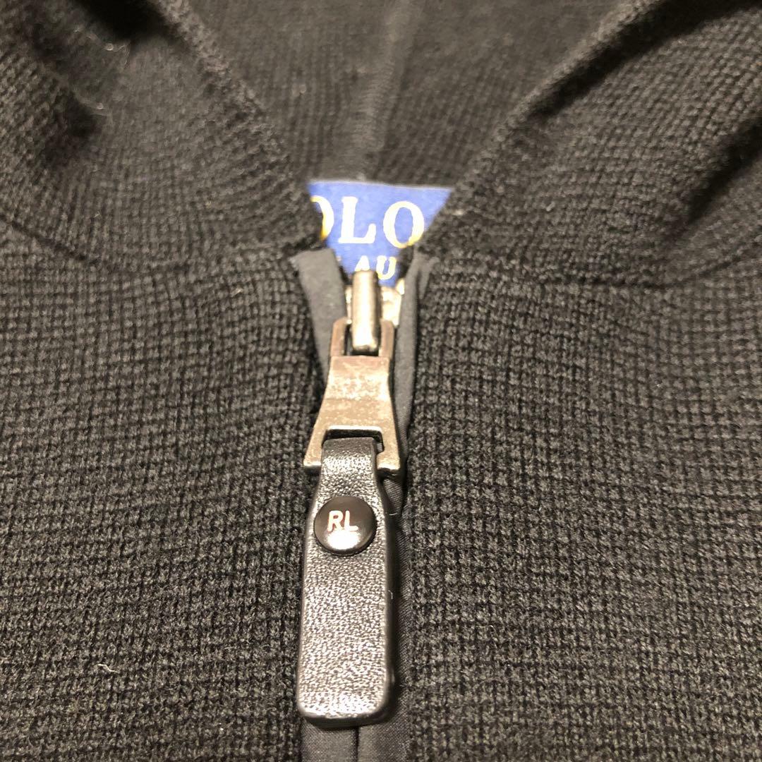 ラルフローレン　ハーフジップ　ウールニット　ビッグポニー刺繍ロゴ　XL18-20