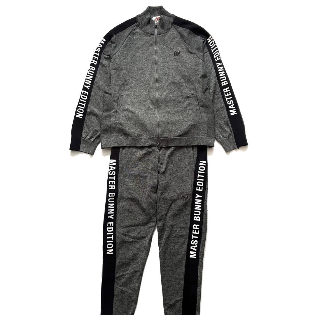 パーリーゲイツ　マスターバニー　セットアップ　サイドロゴ　メンズ　ゴルフ　グレー