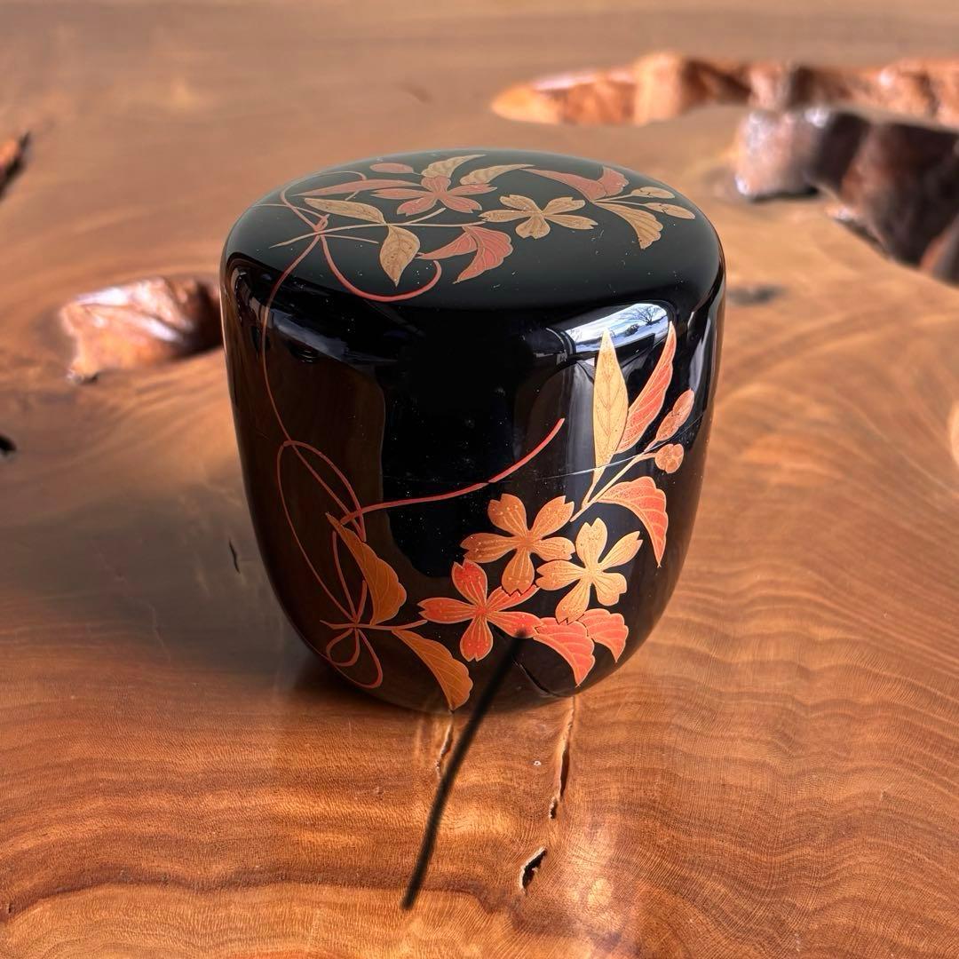 細川司光 桜蒔絵 輪島塗 大棗 茶道具 共箱