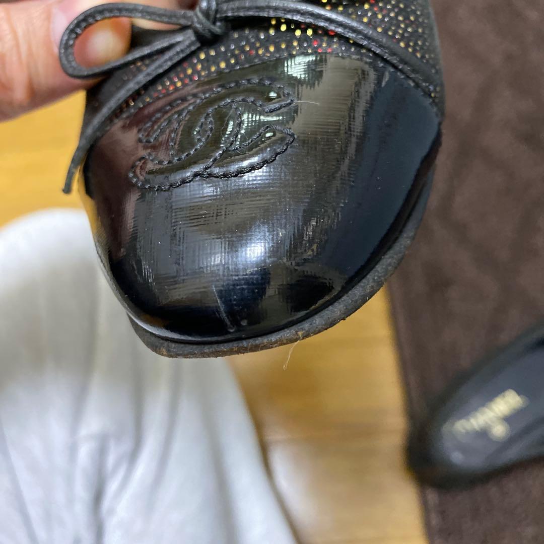 CHANEL ブラック バレエシューズ