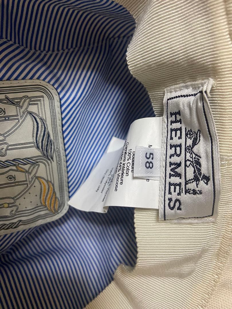 エルメス　ハット　ボブ　エレナ　アイボリー　58 HERMES