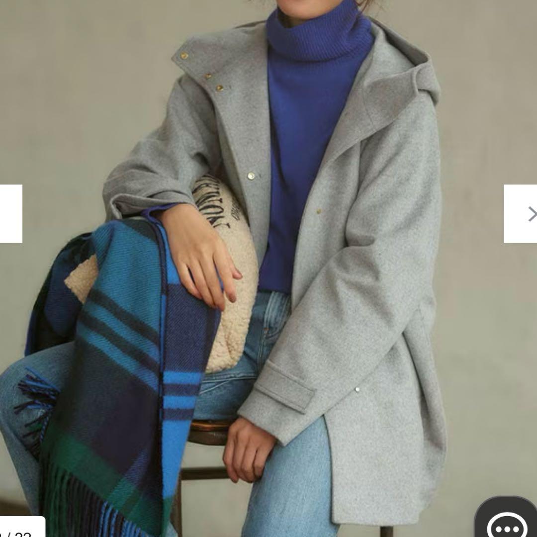 23区ウールカシミヤビーバー フード付き ショートコート