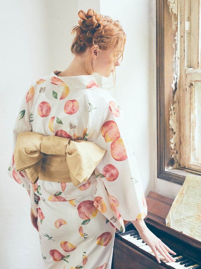 Maison de FLEUR 果音 白桃浴衣