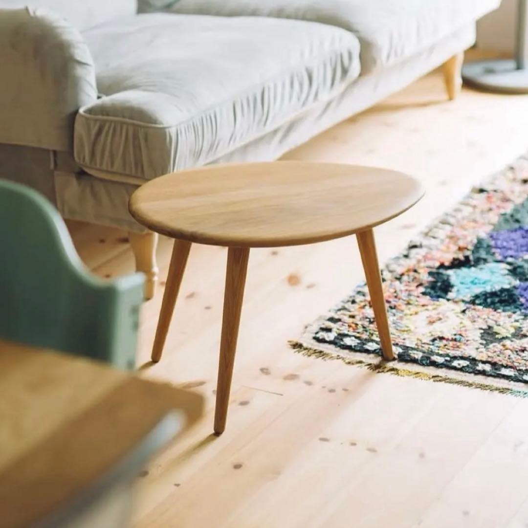 【最終価格につき値引き不可】リビングテーブル Egg shape オーク無垢材