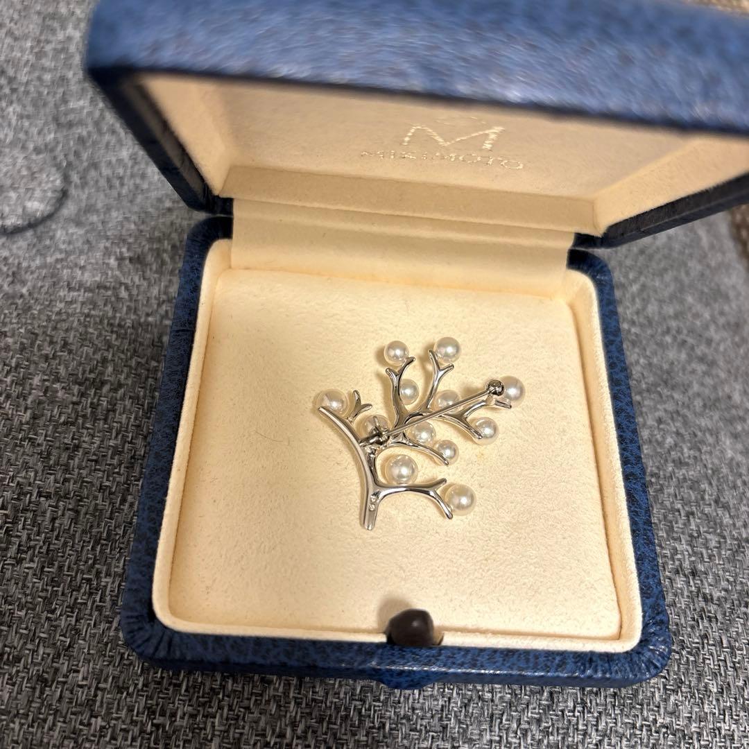 ミキモト　MIKIMOTO 幸福の木　アコヤ真珠　ブローチ